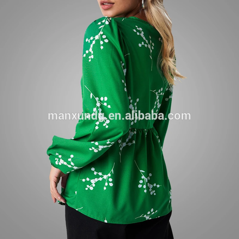 floral printed chiffon blouse ManXun1811271734 Details 5