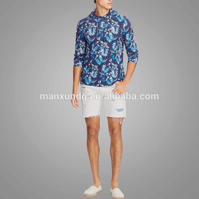 Fashion Men Floral Long-Sleeve Hooded Tee For Men Autumn Custom Hoodie Printing Pullover Hot Selling 2018 3
