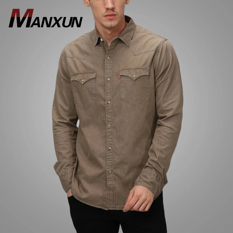 Shirts Product Type Mens Casual Long Sleeve Shirt Latest Designs Work and Fishing Shirt Men