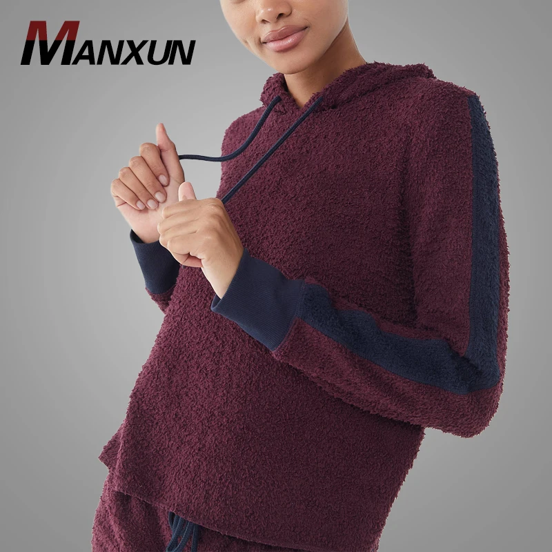 2018 Exclusive Marshmallow Hoodie Sweatshirt for Women Fitted Burgundy Autumn Casual Women Pullover