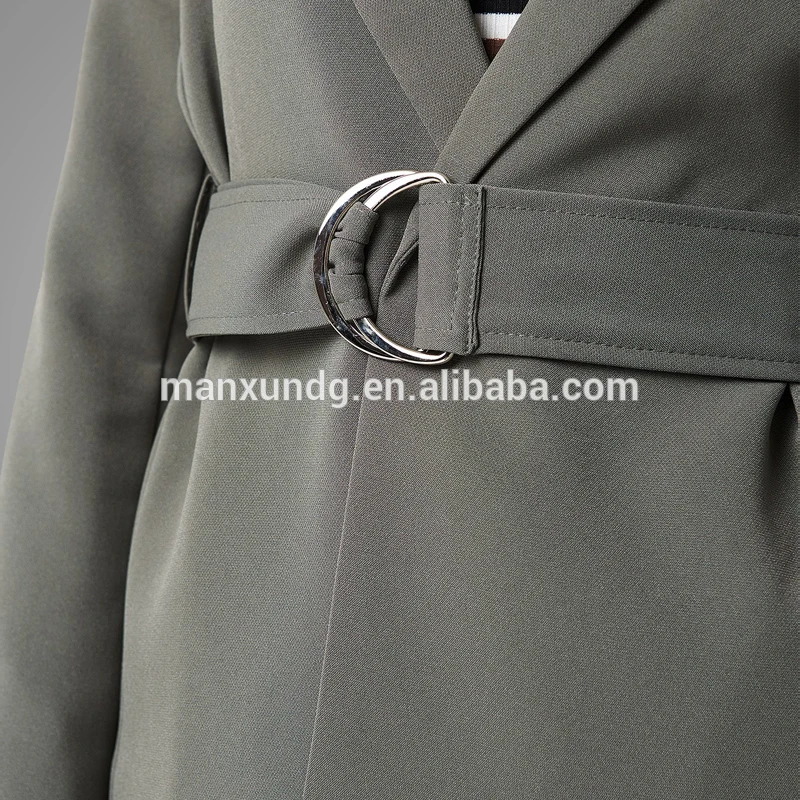 New Fashion Slim Fit Women Solid Color  Blazer Suit Jacket High Quality Formal Business Buckle Belted Office Blazer 3