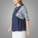 Fashion-Navy-Gathered-O-neck-Hole-Tops