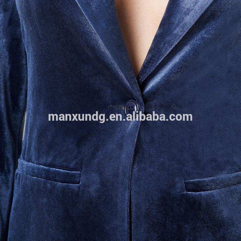 Spring And Autumn Fashion Women Casual Long Sleeve Office Blazer Suit Simple Slim Fit Velvet Blazer Jacket 2019 3