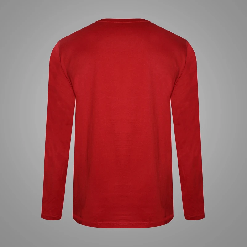 Newest Gym Running Customized Logo Boys Blank T-shirt Long Sleeve Red Men T-shirt with Side Tape 5