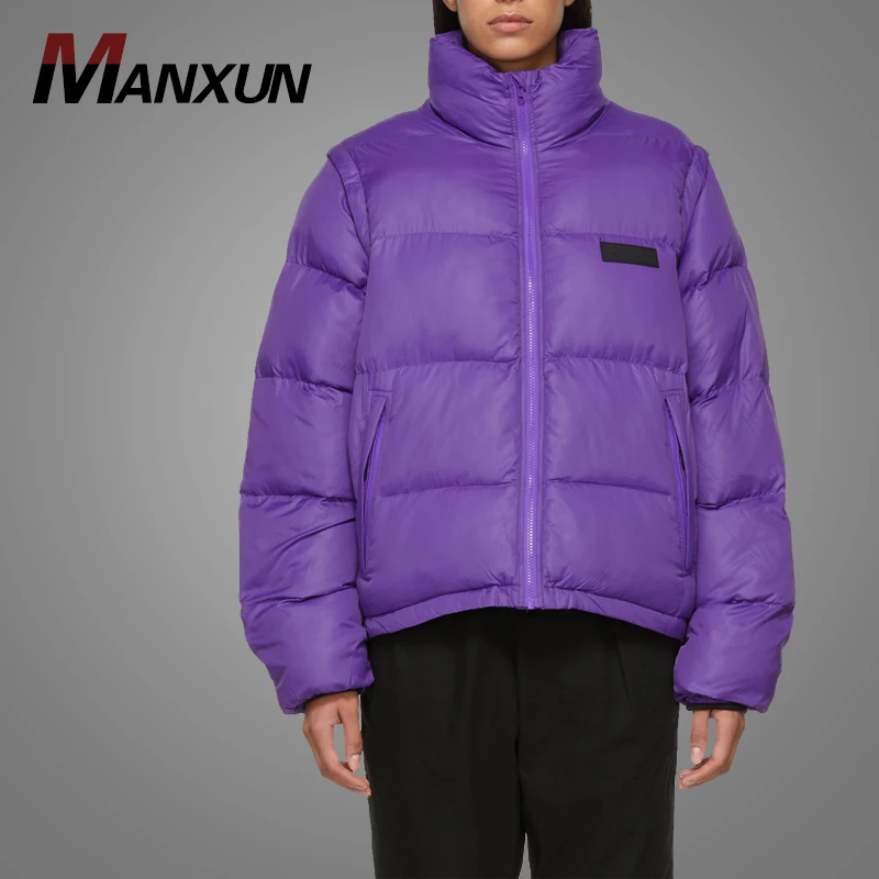High Quality Purple Puffer Jacket Thick Winter Windproof Padded Oversized Down Women Jacket