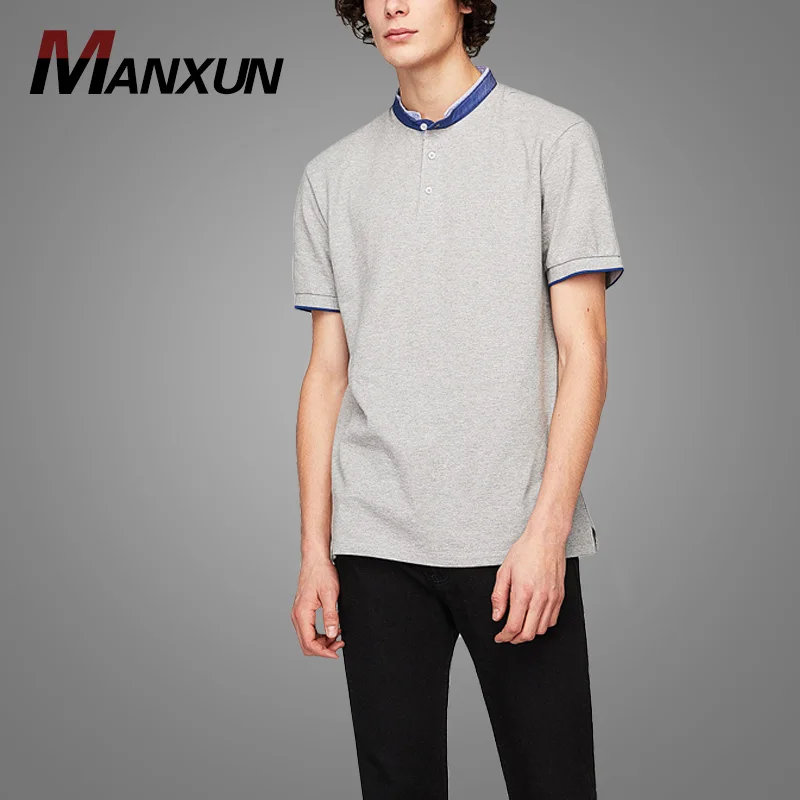Mandarin Collar Polo Shirt 100 Cotton Hot Sale Polo Shirts Customized Logo