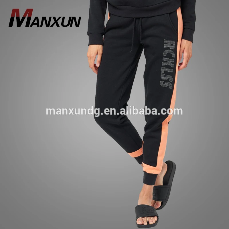 New Arrival Women Bottom Track Pants Sport Black Canvas Breathable Ladies Sweatpants