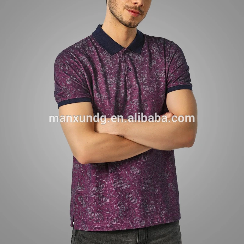 High Quality Floral Printed Polo Shirt Formal Custom Polo Shirts For Men 2018
