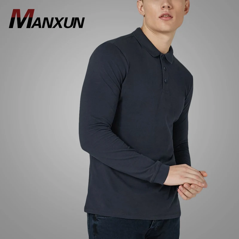 2018 Autumn Fashion Men Polo Shirt Latest Design Long Sleeve Plain Polo Shirt China Wholesale Clothing