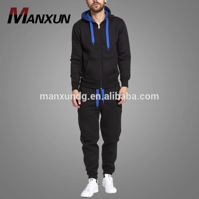 Design Your Own Mens Sweatsuit Tracksuit Sports Fleece Thick Gym Zip Up hoodie Tracksuit