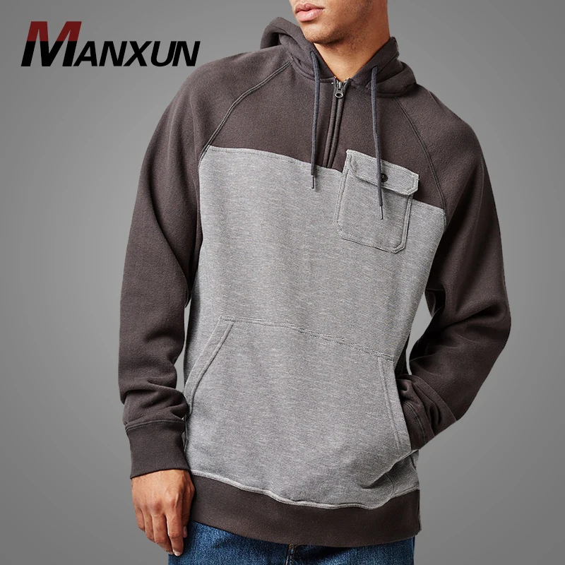 Autumn Customize Men Long Sleeve Heavyweight Colorblock Hoodies Best Price Blank Streetwear Hoody Sweatshirt