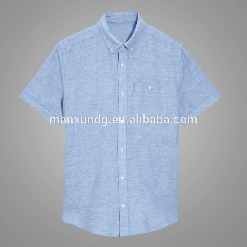 Wholesale Plain Casual Polo Slim FIt Linen Latest Shirts For Men Pictures 3