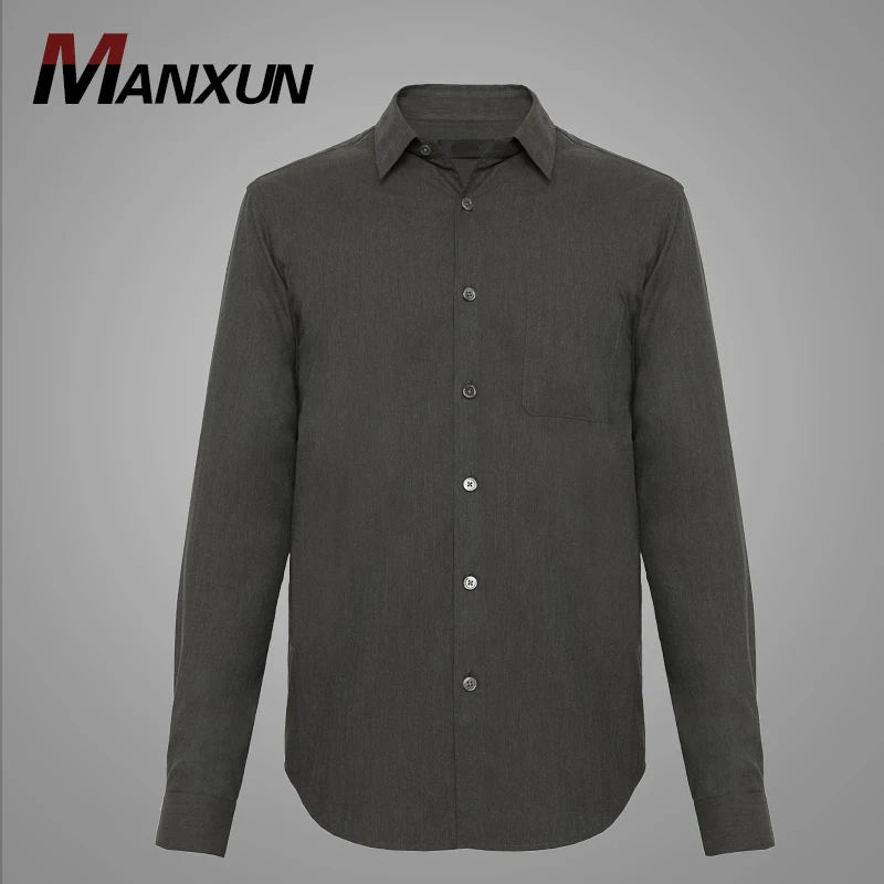 High Quality Mens Clothing Black Shirt Formal Mens Slim Fit Dress Shirt 2018