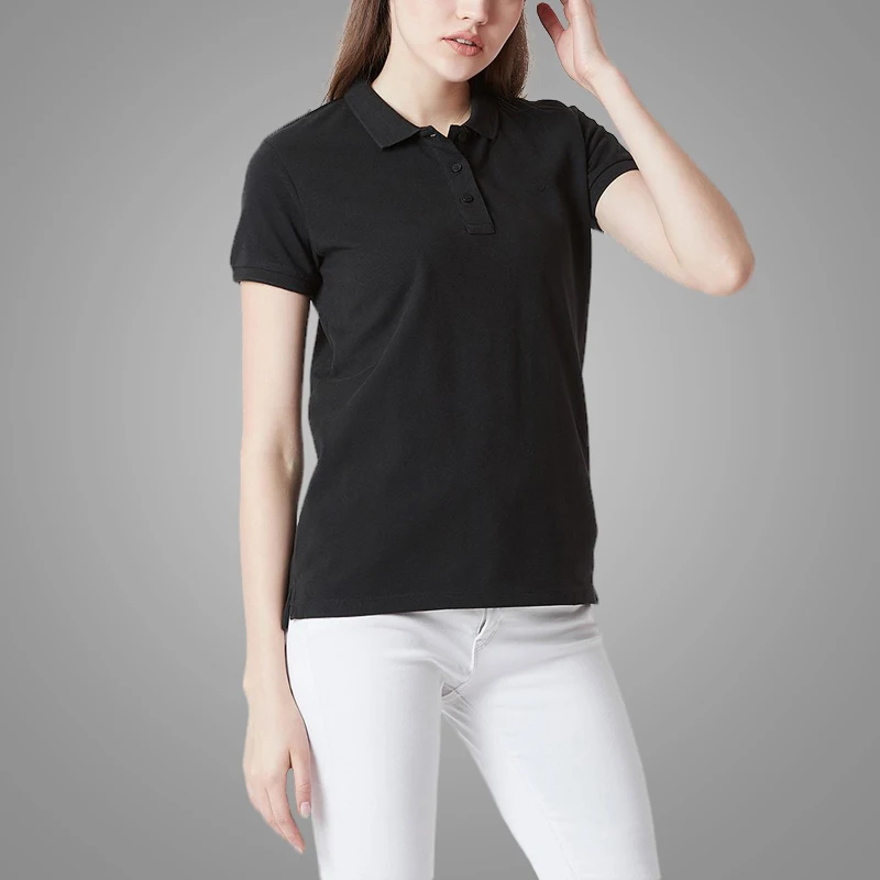 High Quality 100% Cotton Custom Logo Solid Color Blank Women Polo T-Shirts Wholesale 3