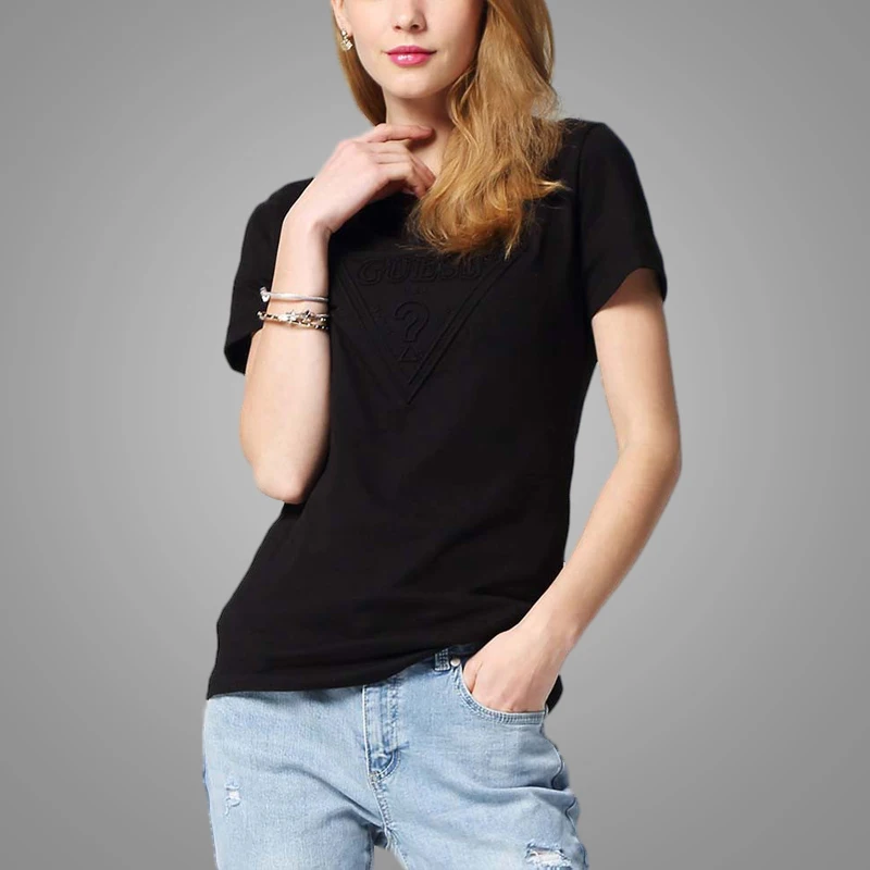 High Quality 100% Cotton Blank T-shirt Women Wholesale Custom Printing Plain Ladies T-shirt 3