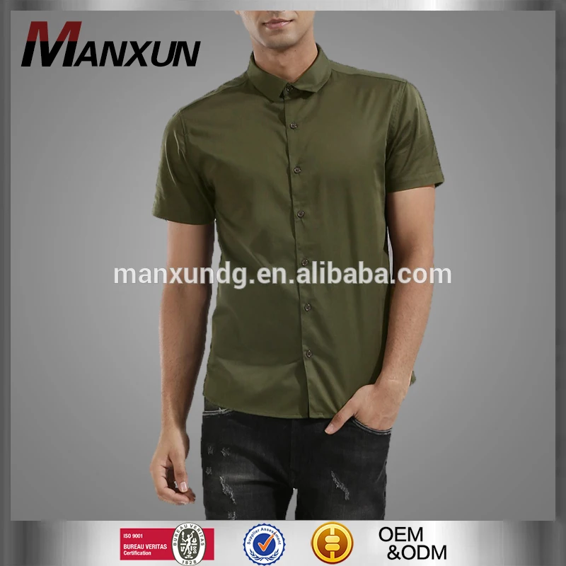 Dongguan Customized Mens Short Sleeve Summer Satin Shirt For Men Casual Slim Fit Shirt Tops