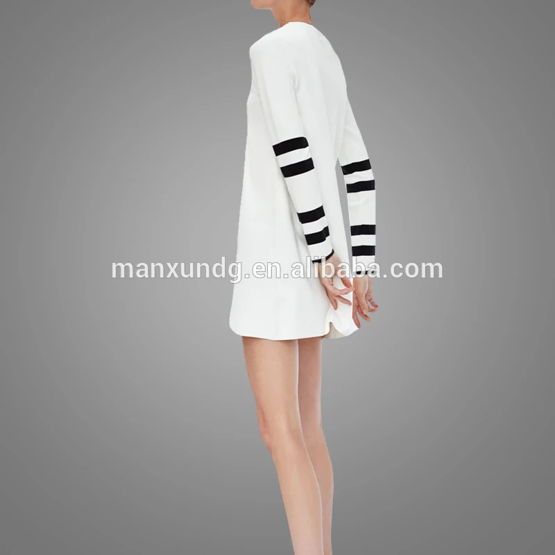 Latest Dress Patterns Ladies Long Sleeves Cotton T shirt Dresses Women Tee Shirt Femme 3
