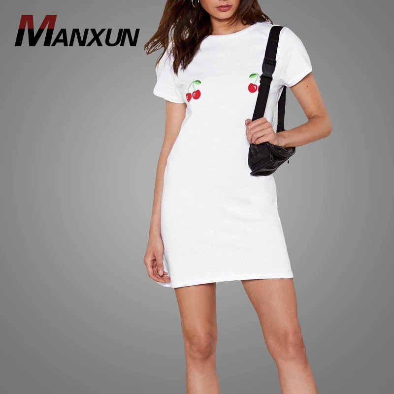 Korean Fashion Cherry Tee Dress Tee Shirt Printing Machine  Apparel Manufacturers Knitwear