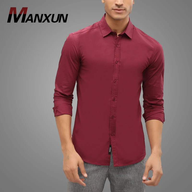 High Quality Cotton Stretch Long Sleeve Designer Dress Shirt Blank Formal Shirt For Men