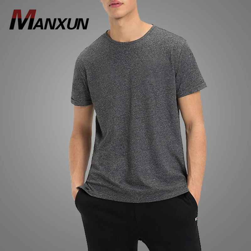 Dongguan Clothing OEM Men Cotton Slim Fit Round Collar Tshirt Wholesale Drop Shoulder Blank Tee shirt