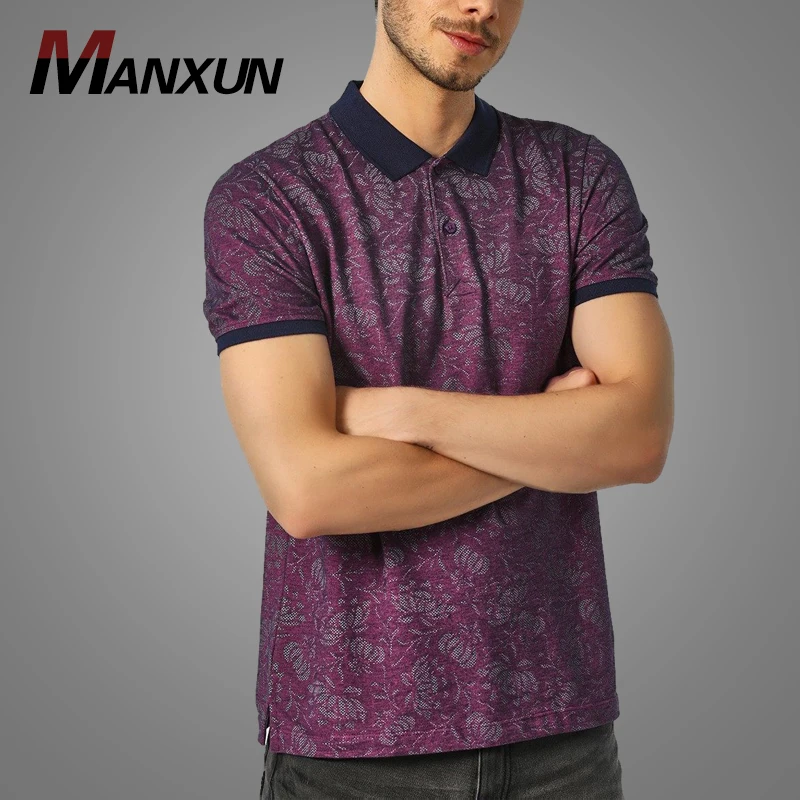 High Quality Floral Printed Polo Shirt Formal Custom Polo Shirts For Men 2018