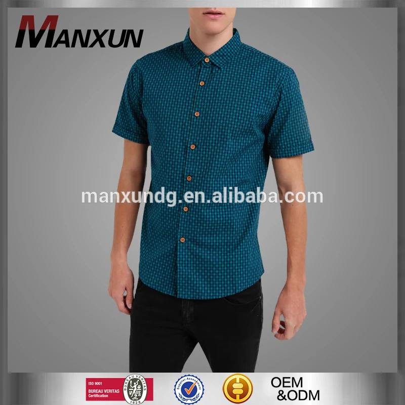 Wholesale Latest Design Simple Tee With Short Sleeve For Men Top Fashion Sigle-Breasted Design Men Casual Shirt