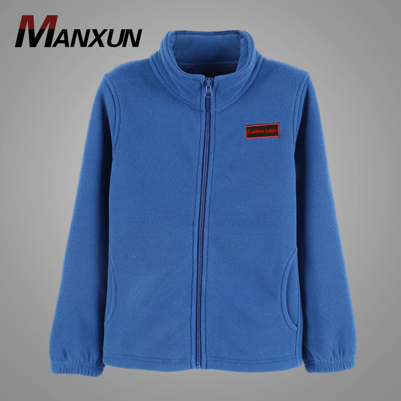 2018 Winter New Fashion Blue Stand Collar Zip-up Boys Jacket High Quality Fur Cotton Kids Jacket