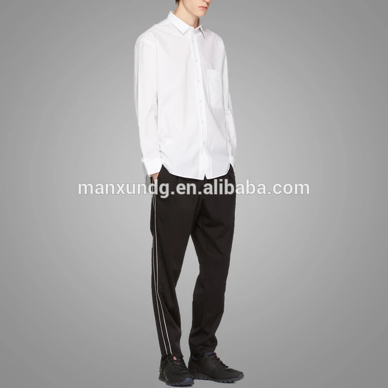 High Quality Long Sleeve Cotton Poplin Mens White Shirt Activewear Dress Shirt For Men 7