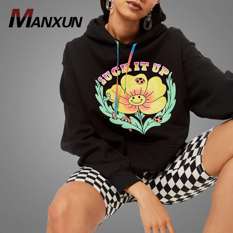 Custom Screen Printing Sweatshirt Hoodies Bf Photo Style Oversized Hoodie Womens Tops Blouses 2018