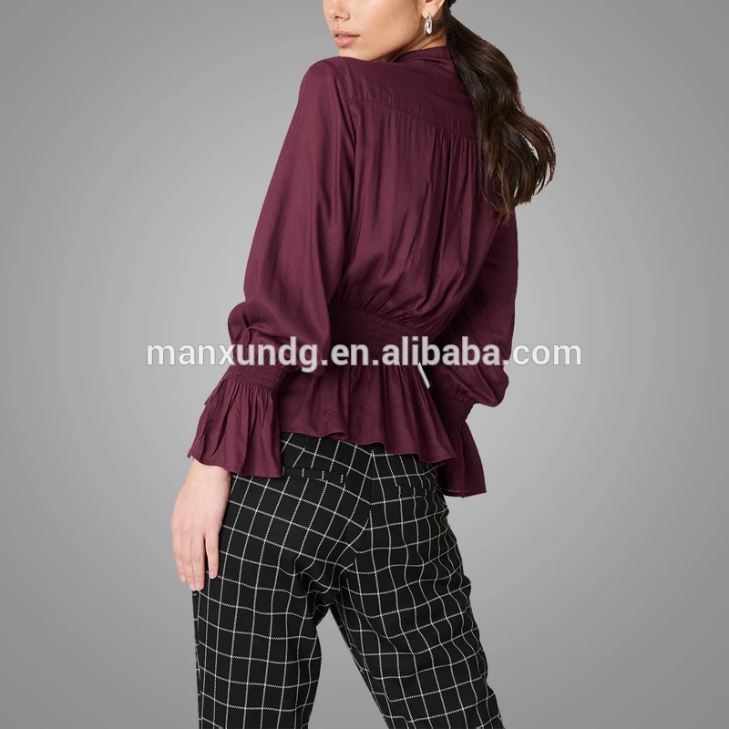  High Quality fashion design lady blouse 3