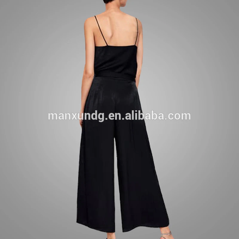 Autumn New Arrival Sexy Deep V Neck Sleeveless Rompers Plus Size Wide Leg Slit Side Elastic Waist Jumpsuits For Women 11