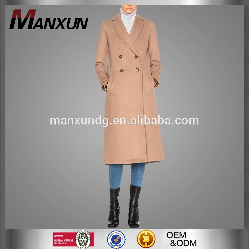 2017 Wholesale Custom Apparel Fashion Women Winter Overcoats Buttons Cool Coat