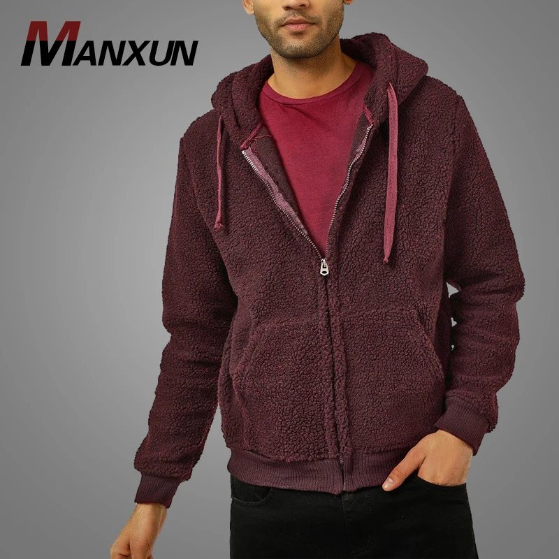 Custom Design Zipper Up Faux Fur Wholesale Hoodies Coat Knitted Ribbed Hoodie 2019