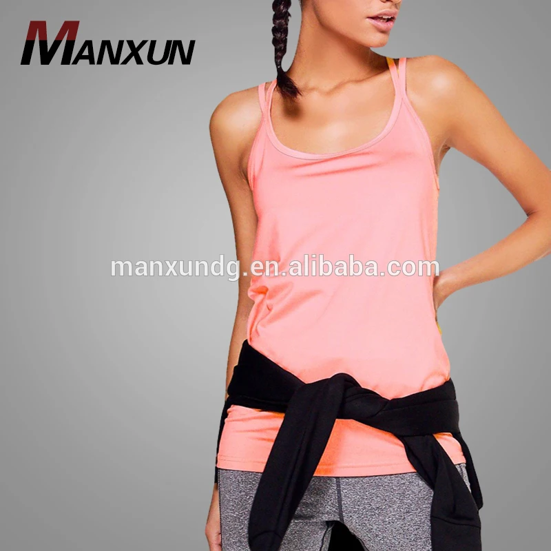 2017 Apparel Wholesale Fashion Tops Pink Sport Wear For Woman And Sleeveless Cheap Sports T Shirts
