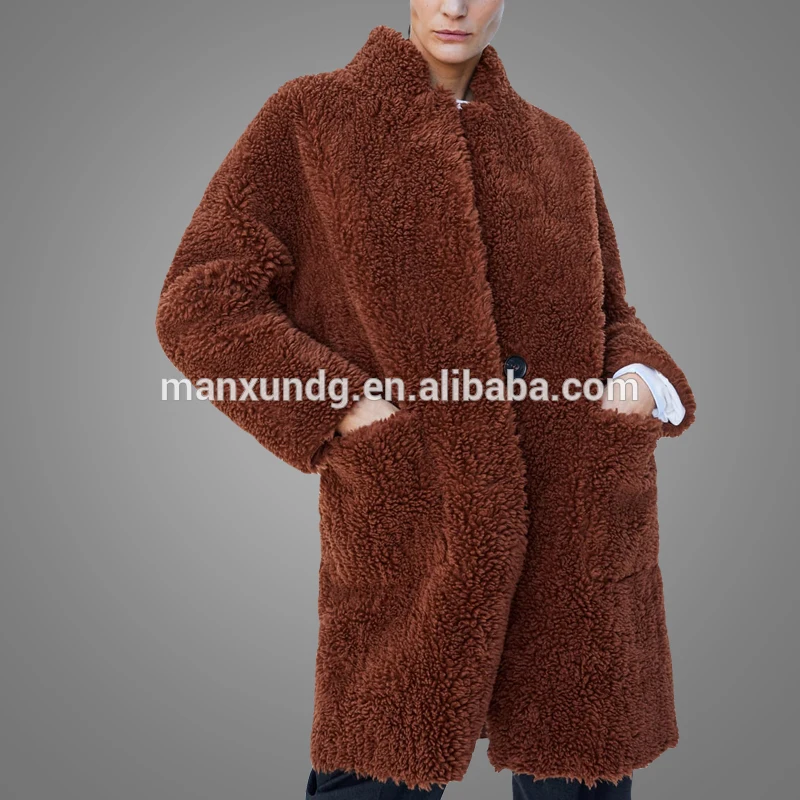 High Quality Winter Double Faced China Faux Fur Long Coat Women 7