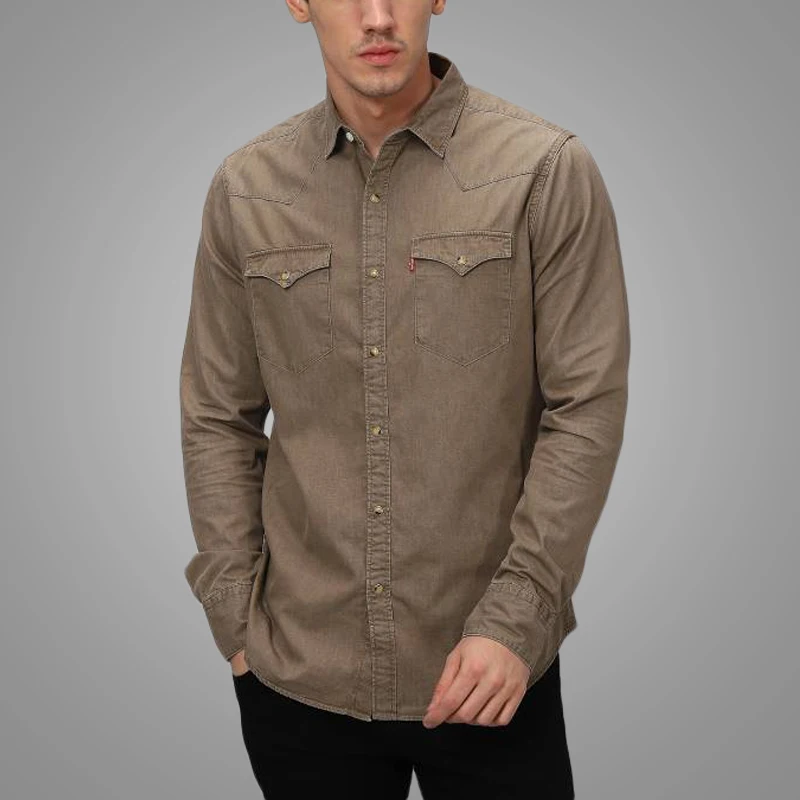 heavy cotton long sleeves work shirts MX201810231210D Details