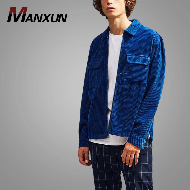 2018 OEM Custom Mens Corduroy  Zip-Up Jacket Latest Design Man Jacket Fashion Casual Jackets