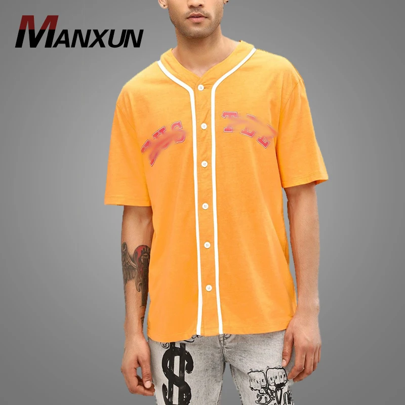 New Fashion Football Shirt Maker Soccer Jersey Slogan Print Baseball Short Sleeve Men Shirt 2018
