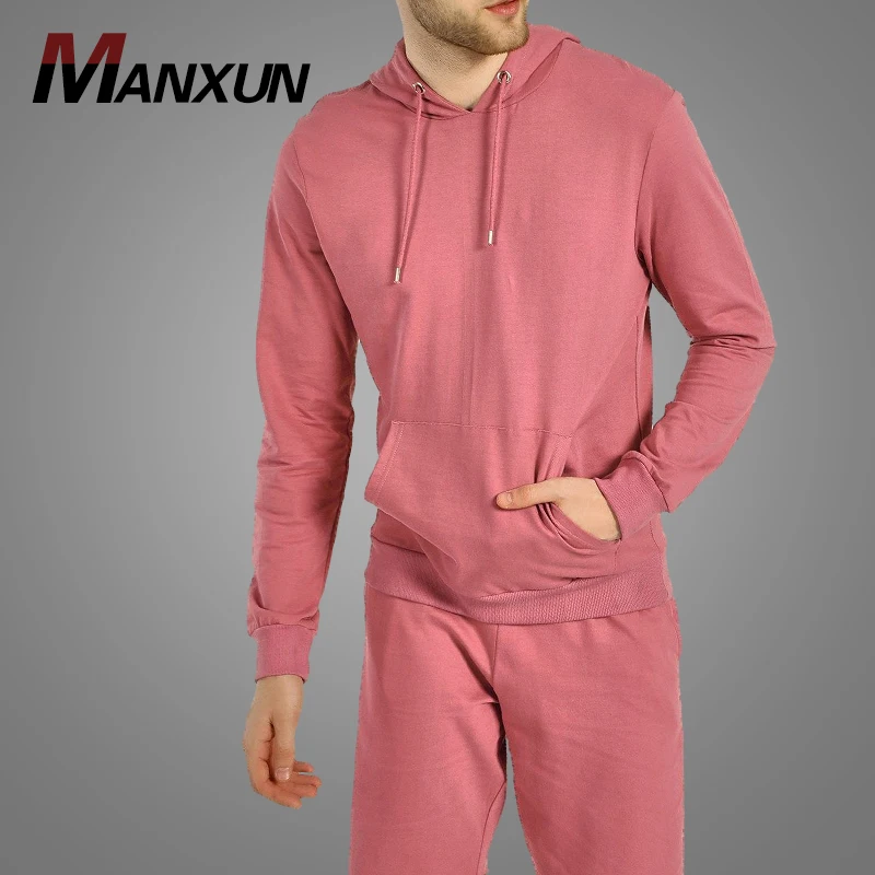 High Quality Casual Hooded Sweatshirt Simple Plain Pullover Mens Red Hoodie 2018