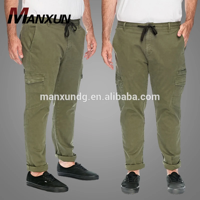 Hot Selling High Quality Men Trousers Outdoor Twill Cotton Green Cargo Pants
