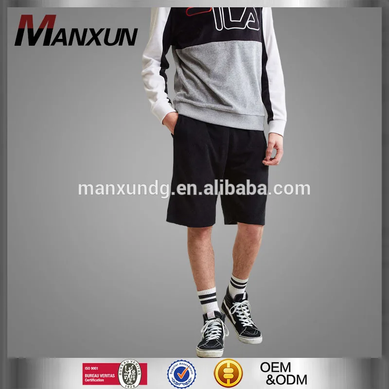 2017 Hot Selling Wholesale Wide Leg Short For Men Elastic Waist Sports Pants Side Seam Pockets Mens Shorts