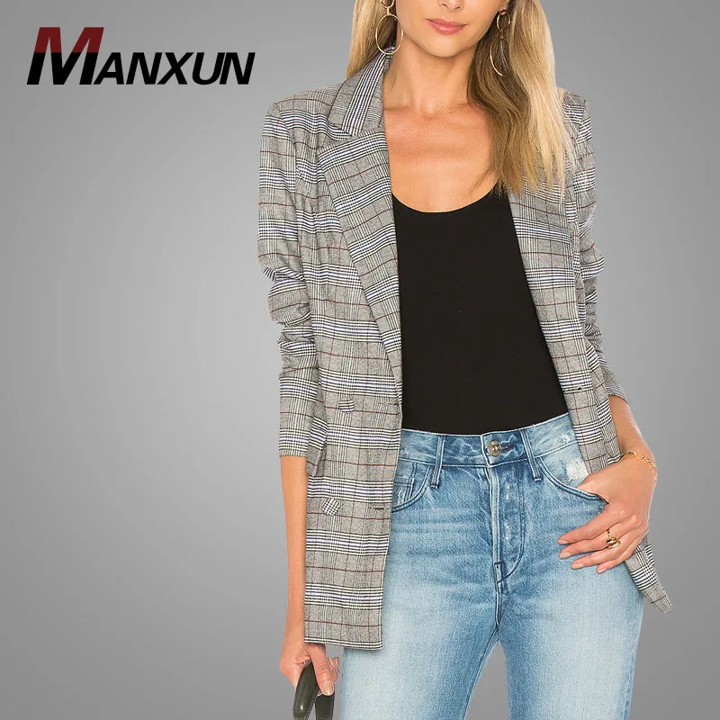 Custom Vintage Blazers Ladies Women Fashion Women Business Blazers Wholesale High Quality Clothing Women 2018