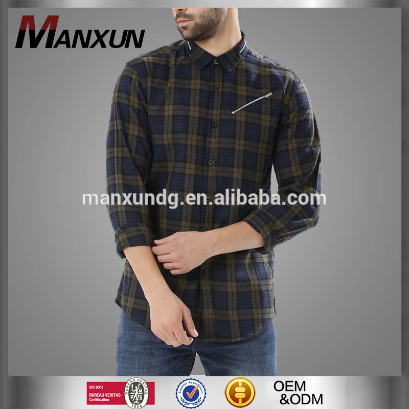 Wholesale Cheap High Quality Mens Check Trenty Shirts Male Casual Long Sleeve 100 % Cotton Plus Plaid Shirt
