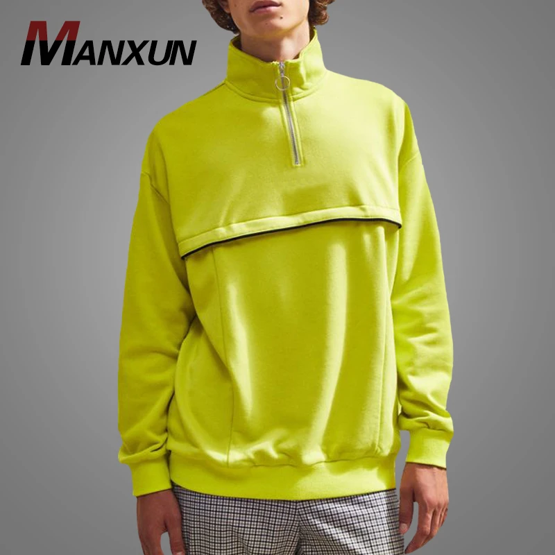 Dongguan Factory  Customized Plain Slim Fit  Hoodies Sweatshirts OEM Service Mens Blank  Sports Gym Half Zip Pullover Hoodies