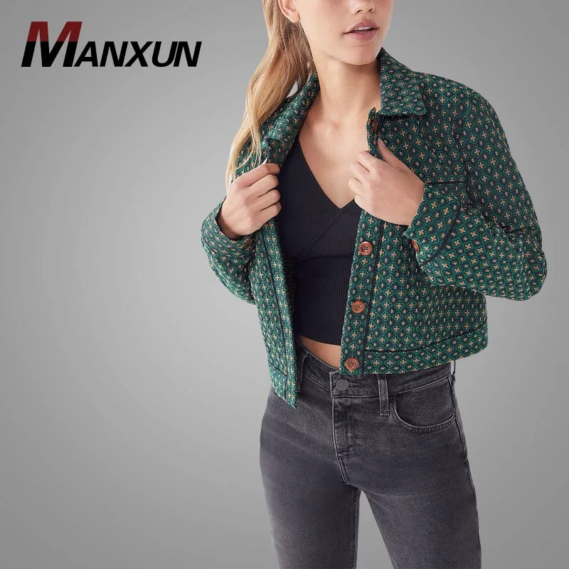 New Custom Long Sleeve Ladies Jacquard  Jacket  Wholesale Fashion High Quality Women Jacket