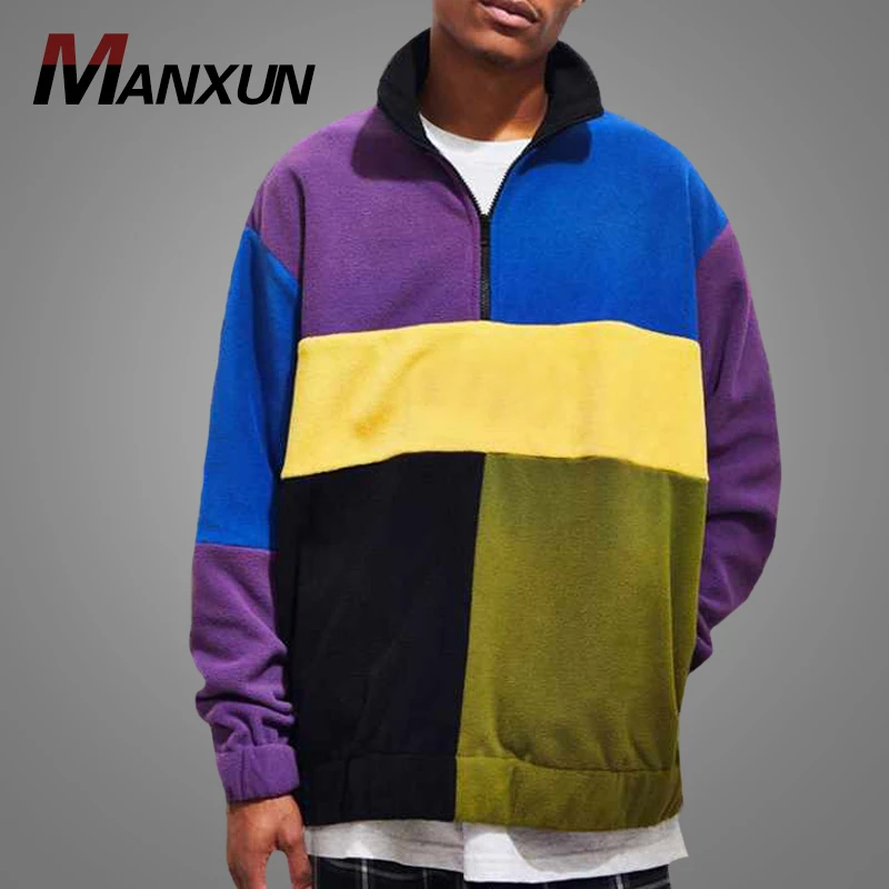 Wholesale Custom Clothing Cotton Basic Men Blank Pullover Sweatshirt Fashion Oversized  xxxxl Colorblock Hoodies With Hood