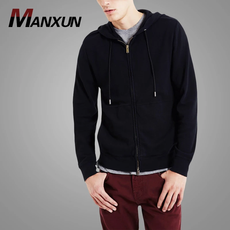 2018 New Style Mens Black Zip-up Hoodies Hot Sell Plain Men Hoodie Custom Casual Hoodies Man