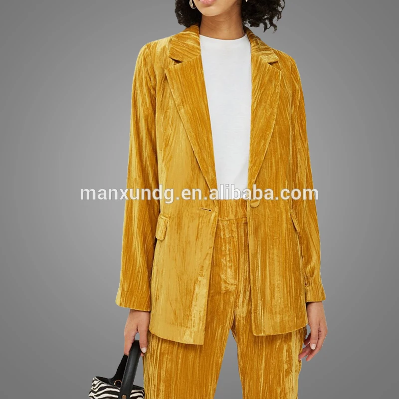 Latest Patiala Suits Crinkle Velvet Jacket Suit Track Pants Woman China Suppliers