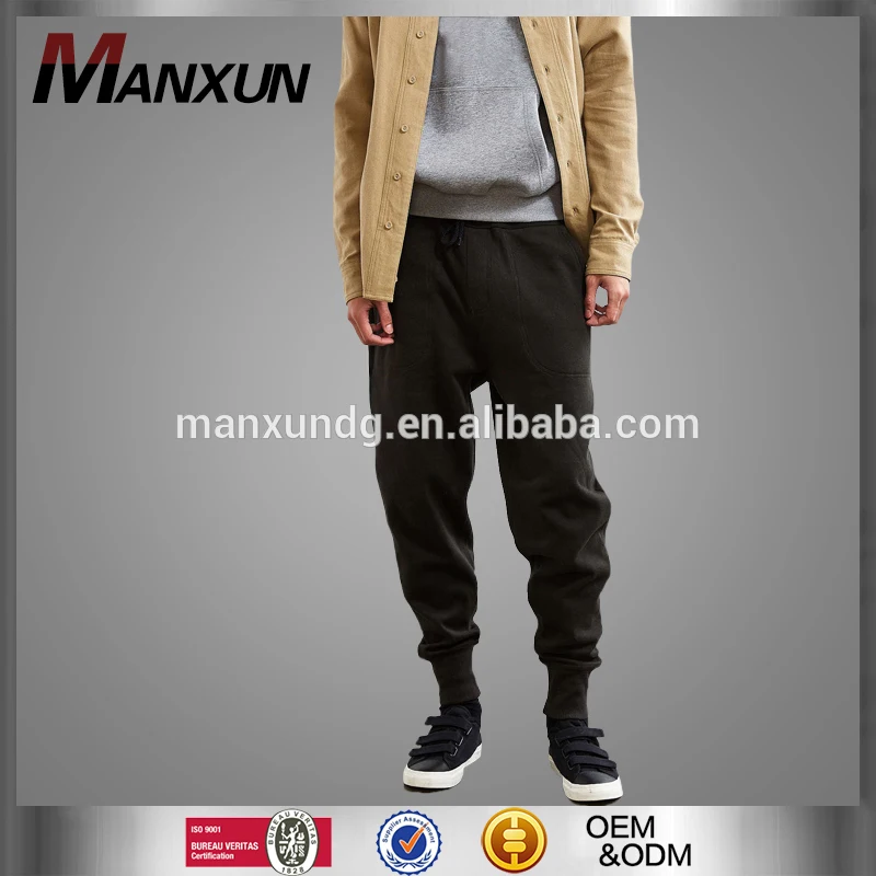 2017 Fashion Wholesale Pure Color Patch pocket Jogger Pants Slim - Fit Leg Sports Pants Men's Harem Trousers