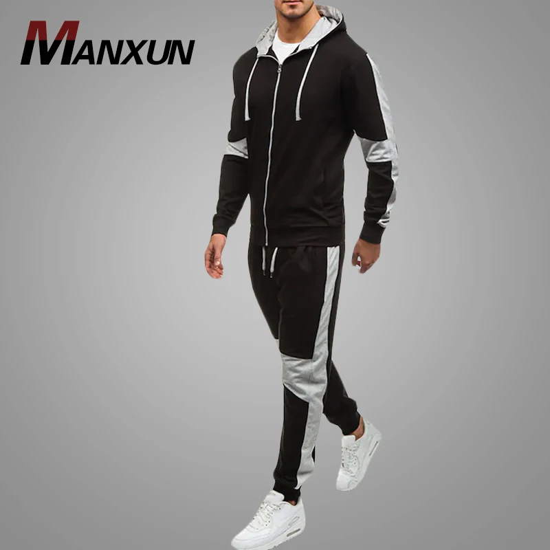 Latest Design Men Hooded Sweatshirt With Drawstring Pants Custom Sport Suit Sweatshirts Jogging